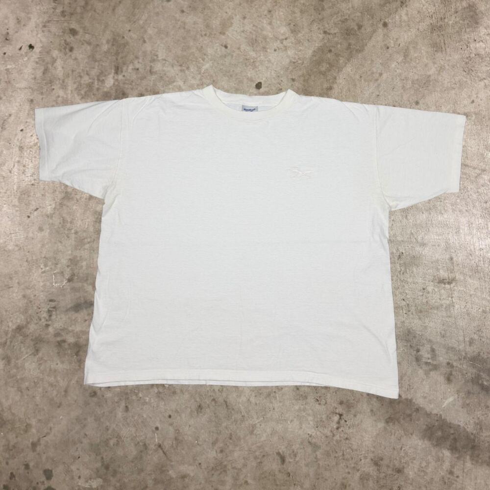 Vintage 90s Reebok Tee Embroidered Logo Short Sleeve T-Shirt White Mens Size 2XL